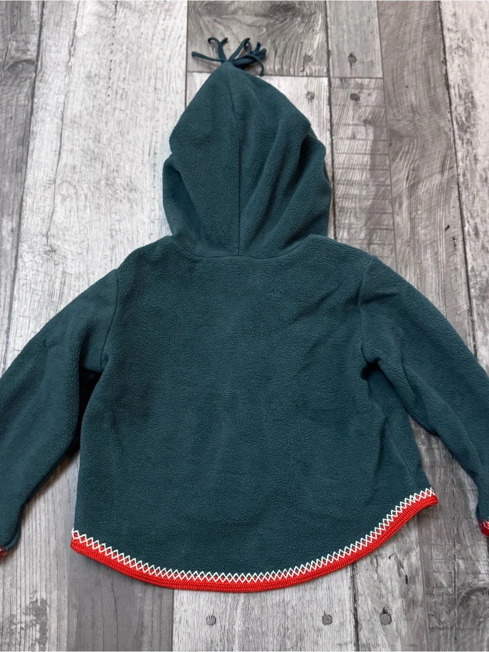 Hanna Andersson Baby Fleece Train Hooded Jacket Green 75 CM 12-18 Zip Up